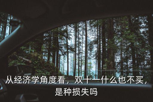 從經(jīng)濟學角度看，雙十一什么也不買，是種損失嗎