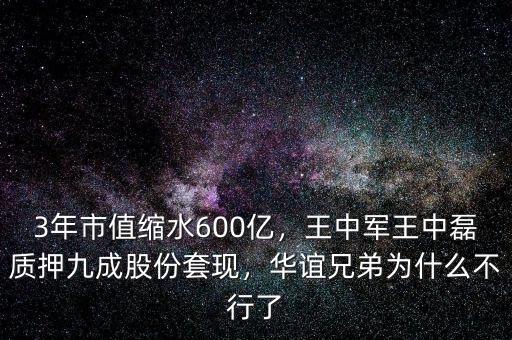 3年市值縮水600億，王中軍王中磊質(zhì)押九成股份套現(xiàn)，華誼兄弟為什么不行了