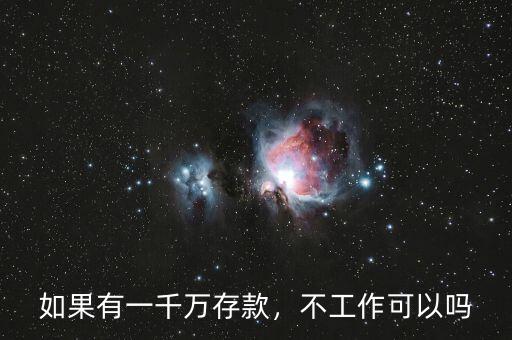 如果有一千萬存款，不工作可以嗎