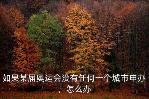 如果某屆奧運會沒有任何一個城市申辦，怎么辦