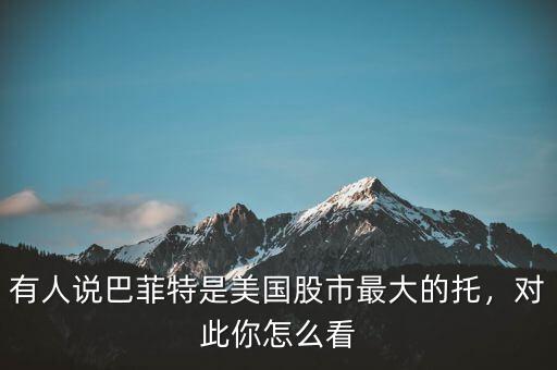 有人說(shuō)巴菲特是美國(guó)股市最大的托，對(duì)此你怎么看