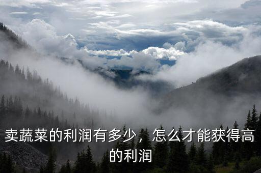 賣蔬菜的利潤有多少，怎么才能獲得高的利潤