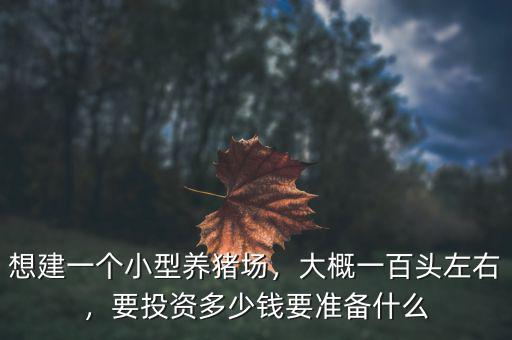 想建一個小型養(yǎng)豬場，大概一百頭左右，要投資多少錢要準(zhǔn)備什么
