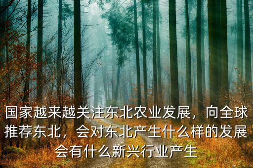 國家越來越關(guān)注東北農(nóng)業(yè)發(fā)展，向全球推薦東北，會對東北產(chǎn)生什么樣的發(fā)展會有什么新興行業(yè)產(chǎn)生