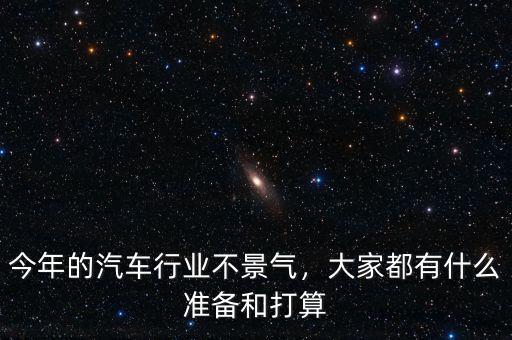 今年的汽車(chē)行業(yè)不景氣，大家都有什么準(zhǔn)備和打算