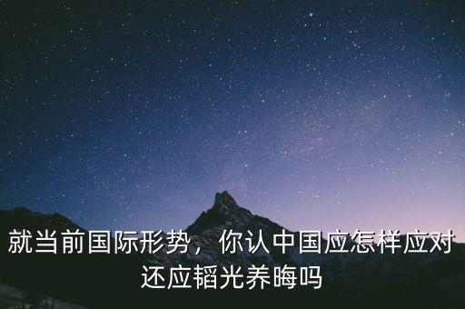 就當前國際形勢，你認中國應怎樣應對還應韜光養(yǎng)晦嗎