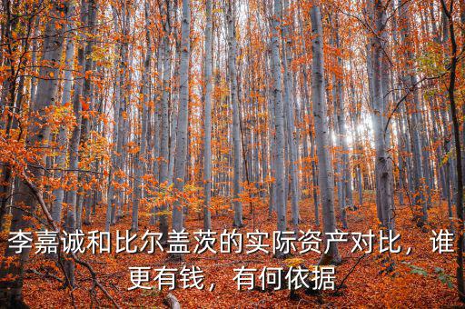 李嘉誠(chéng)和比爾蓋茨的實(shí)際資產(chǎn)對(duì)比，誰(shuí)更有錢，有何依據(jù)