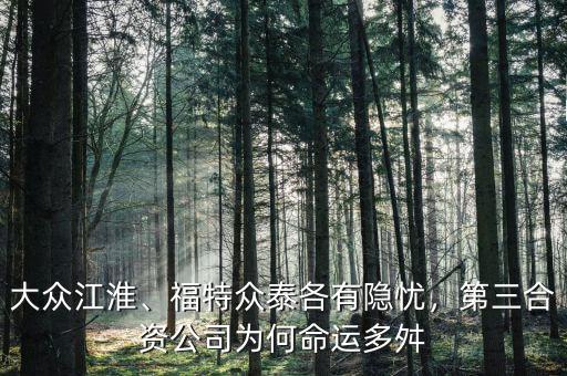 大眾江淮、福特眾泰各有隱憂，第三合資公司為何命運多舛