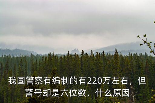 我國警察有編制的有220萬左右，但警號卻是六位數(shù)，什么原因
