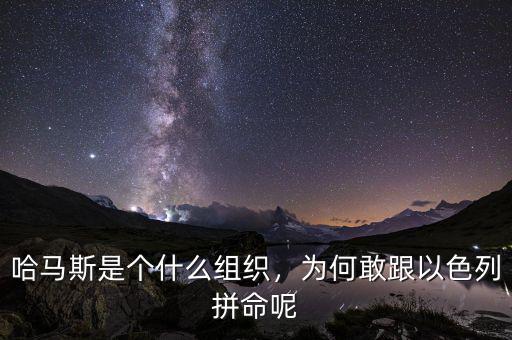 哈馬斯是個什么組織，為何敢跟以色列拼命呢