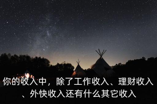 你的收入中，除了工作收入、理財收入、外快收入還有什么其它收入