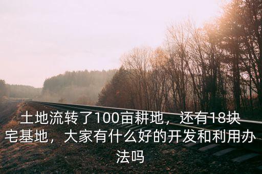 土地流轉(zhuǎn)了100畝耕地，還有18塊宅基地，大家有什么好的開(kāi)發(fā)和利用辦法嗎