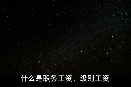 什么是職務(wù)工資、級(jí)別工資