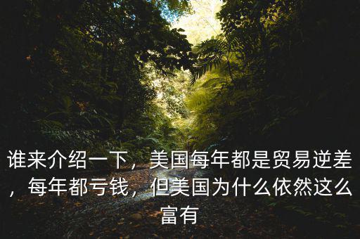 誰(shuí)來(lái)介紹一下，美國(guó)每年都是貿(mào)易逆差，每年都虧錢(qián)，但美國(guó)為什么依然這么富有