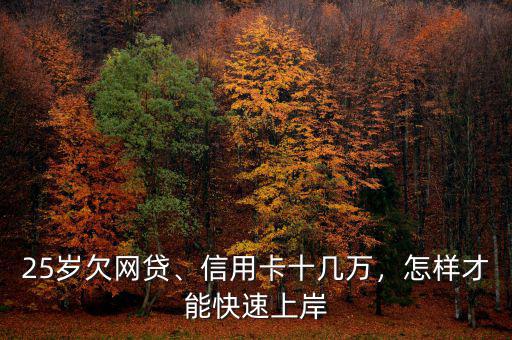 25歲欠網(wǎng)貸、信用卡十幾萬，怎樣才能快速上岸