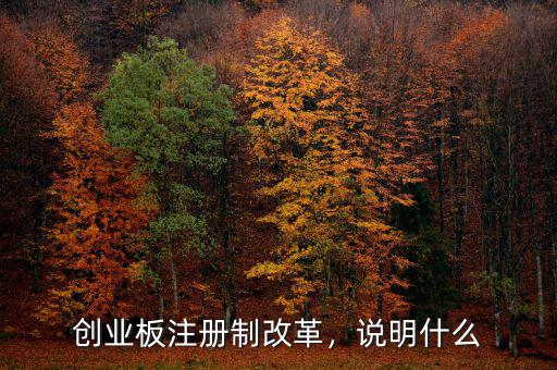 創(chuàng)業(yè)板注冊(cè)制改革，說(shuō)明什么