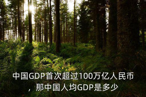 中國GDP首次超過100萬億人民幣，那中國人均GDP是多少