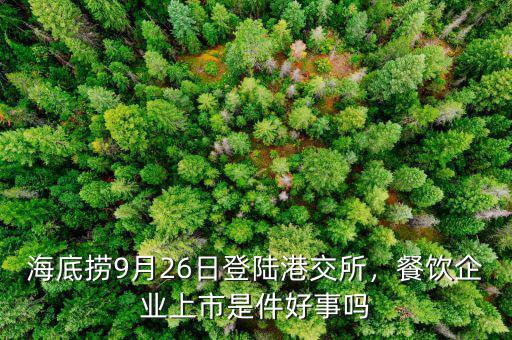 海底撈9月26日登陸港交所，餐飲企業(yè)上市是件好事嗎
