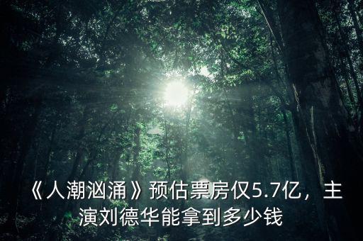 《人潮洶涌》預(yù)估票房?jī)H5.7億，主演劉德華能拿到多少錢