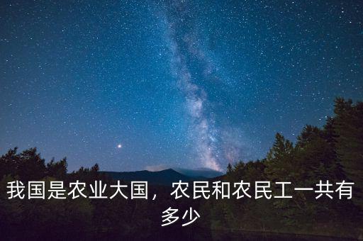 我國是農業(yè)大國，農民和農民工一共有多少