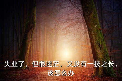 失業(yè)了，但很迷茫，又沒(méi)有一技之長(zhǎng)，該怎么辦