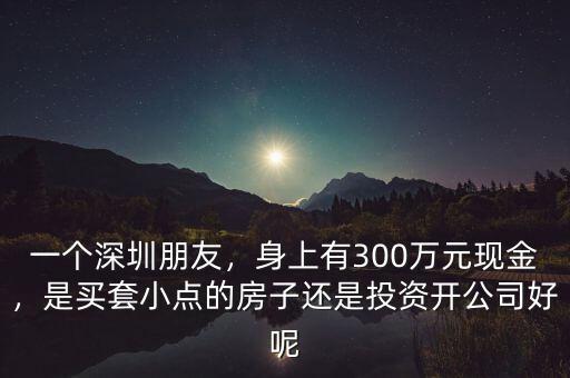 一個(gè)深圳朋友，身上有300萬元現(xiàn)金，是買套小點(diǎn)的房子還是投資開公司好呢