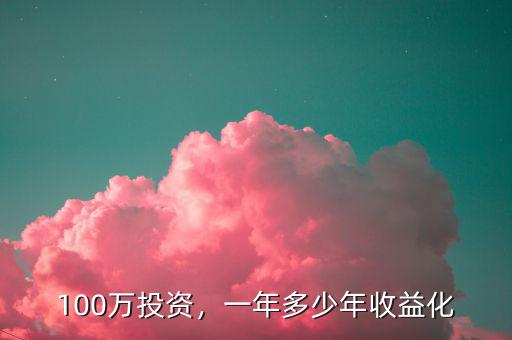 100萬(wàn)投資，一年多少年收益化