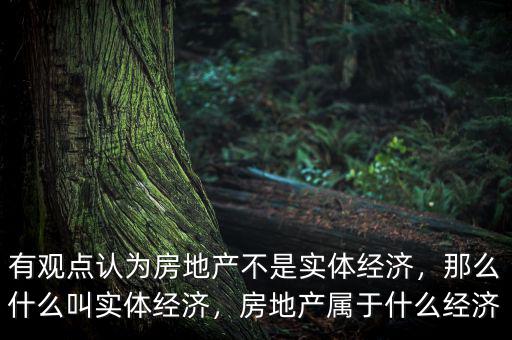 有觀點(diǎn)認(rèn)為房地產(chǎn)不是實(shí)體經(jīng)濟(jì)，那么什么叫實(shí)體經(jīng)濟(jì)，房地產(chǎn)屬于什么經(jīng)濟(jì)