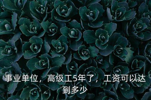 事業(yè)單位，高級工5年了，工資可以達到多少