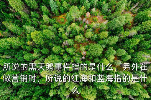 所說的黑天鵝事件指的是什么，另外在做營(yíng)銷時(shí)，所說的紅海和藍(lán)海指的是什么
