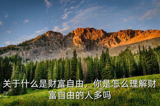 關(guān)于什么是財(cái)富自由，你是怎么理解財(cái)富自由的人多嗎
