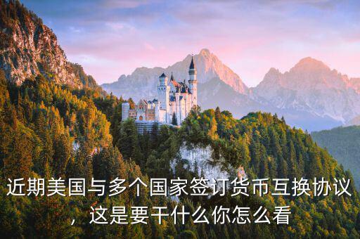 近期美國(guó)與多個(gè)國(guó)家簽訂貨幣互換協(xié)議，這是要干什么你怎么看
