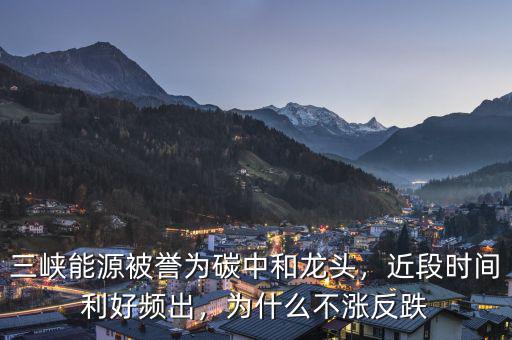 三峽能源被譽為碳中和龍頭，近段時間利好頻出，為什么不漲反跌