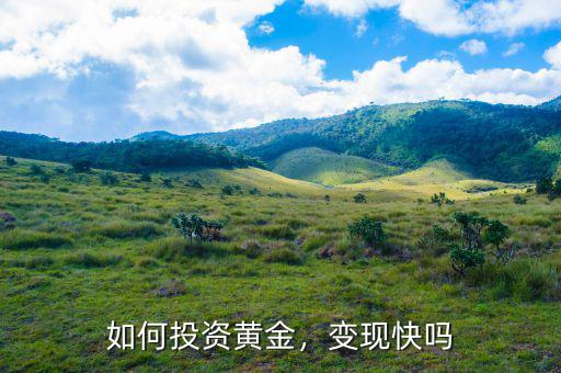 如何投資黃金，變現(xiàn)快嗎