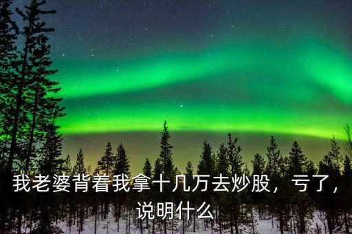 我老婆背著我拿十幾萬去炒股，虧了，說明什么