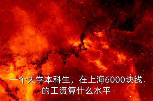 一個大學本科生，在上海6000塊錢的工資算什么水平