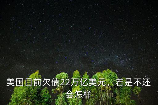 美國目前欠債22萬億美元，若是不還會怎樣