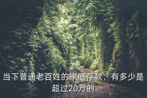 當(dāng)下普通老百姓的家庭存款，有多少是超過20萬的