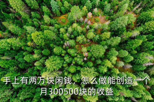 手上有兩萬(wàn)塊閑錢(qián)，怎么做能創(chuàng)造一個(gè)月300500塊的收益