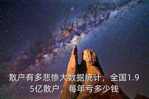 散戶有多悲慘大數(shù)據(jù)統(tǒng)計，全國1.95億散戶，每年虧多少錢