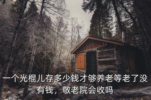 一個光棍兒存多少錢才夠養(yǎng)老等老了沒有錢，敬老院會收嗎
