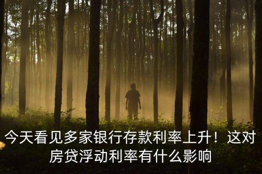 今天看見多家銀行存款利率上升！這對房貸浮動利率有什么影響