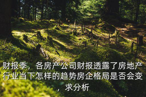 財(cái)報(bào)季，各房產(chǎn)公司財(cái)報(bào)透露了房地產(chǎn)行業(yè)當(dāng)下怎樣的趨勢(shì)房企格局是否會(huì)變，求分析