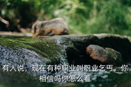 有人說，現(xiàn)在有種職業(yè)叫職業(yè)乞丐，你相信嗎你怎么看
