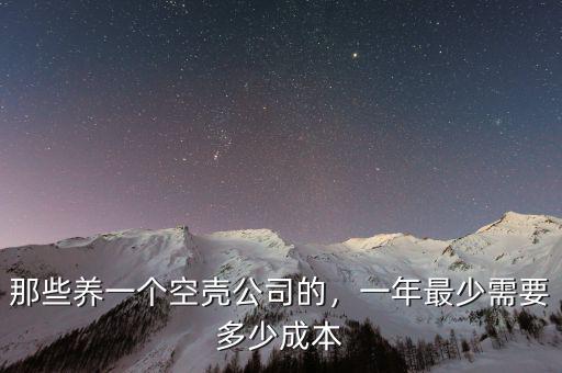 那些養(yǎng)一個空殼公司的，一年最少需要多少成本