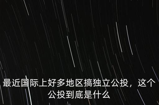 最近國際上好多地區(qū)搞獨(dú)立公投，這個公投到底是什么