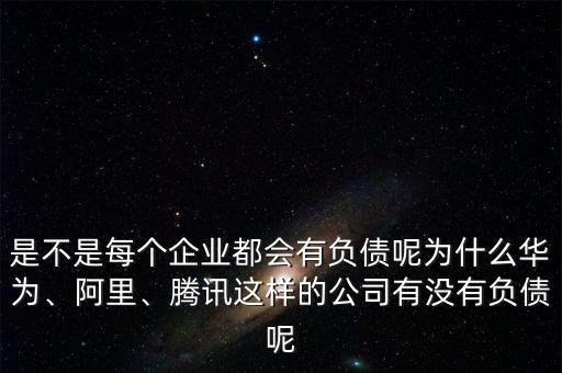 是不是每個企業(yè)都會有負(fù)債呢為什么華為、阿里、騰訊這樣的公司有沒有負(fù)債呢