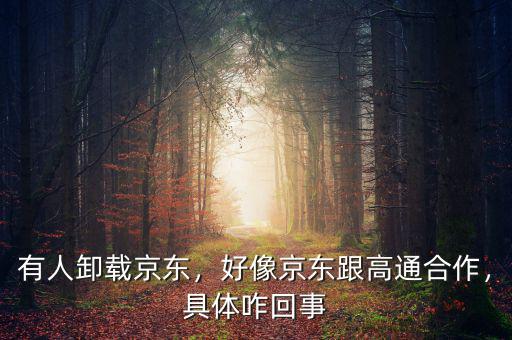 有人卸載京東，好像京東跟高通合作，具體咋回事