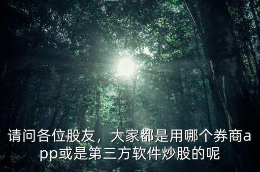 請(qǐng)問各位股友，大家都是用哪個(gè)券商app或是第三方軟件炒股的呢