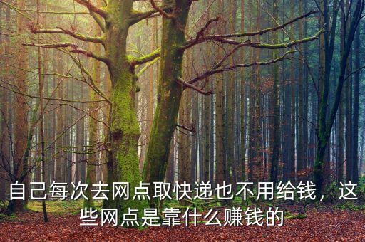 自己每次去網(wǎng)點(diǎn)取快遞也不用給錢(qián)，這些網(wǎng)點(diǎn)是靠什么賺錢(qián)的